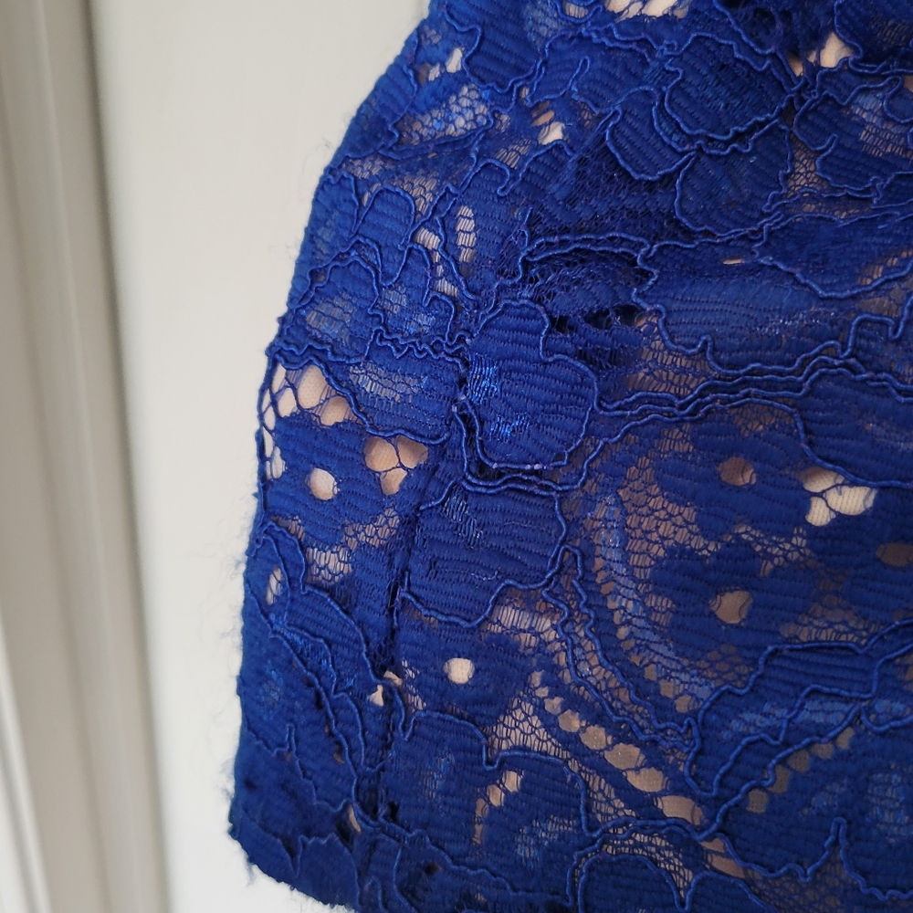 Anny Lee Blue Cocktail Formal Rhinestone Mesh Minidress Size XS - Picture 16 of 16